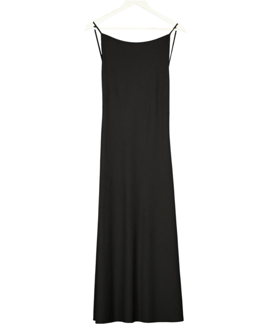 MUSE FOR ALL Black Emilia Midi Dress With Bateau Neckline And Straps UK 6