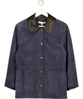 CAMILLA AND MARC Navy Blue Balto Relaxed-fit Suede Jacket UK S