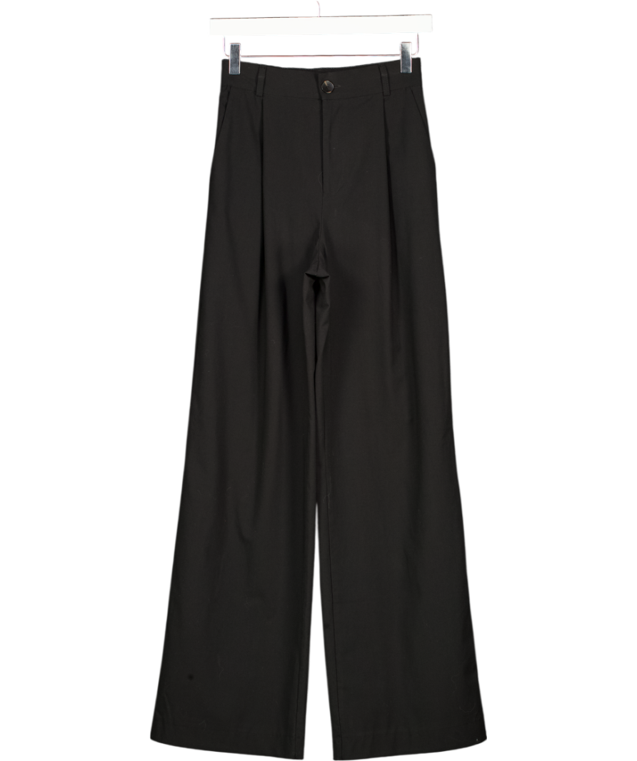 ZARA Black Pleat Front Wide Leg Trouser UK XS