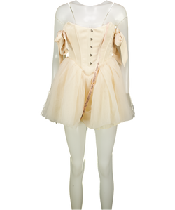 OH POLLY Cream Corset Detail Tulle Skirt Mini Dress UK 6