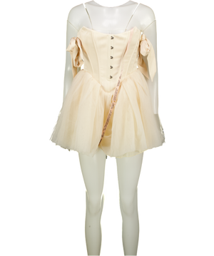 OH POLLY Cream Corset Detail Tulle Skirt Mini Dress UK 6