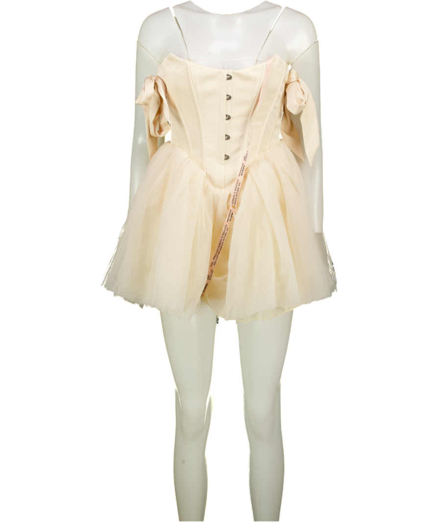 OH POLLY Cream Corset Detail Tulle Skirt Mini Dress UK 6