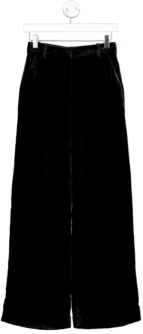 & Other Stories Black Straight-leg Velvet Trousers UK 6
