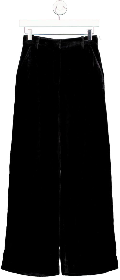 & Other Stories Black Straight-leg Velvet Trousers UK 6