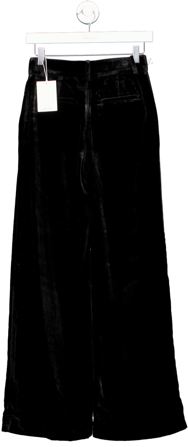 & Other Stories Black Straight-leg Velvet Trousers UK 6