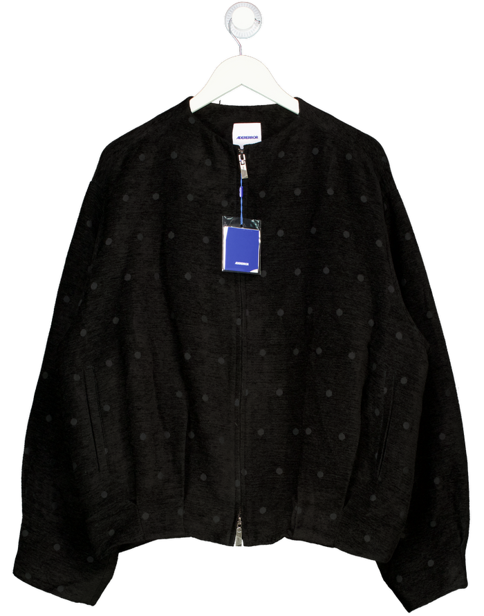 ADER ERROR Black Polka-dot Pattern Padded Bomber Jacket UK XL