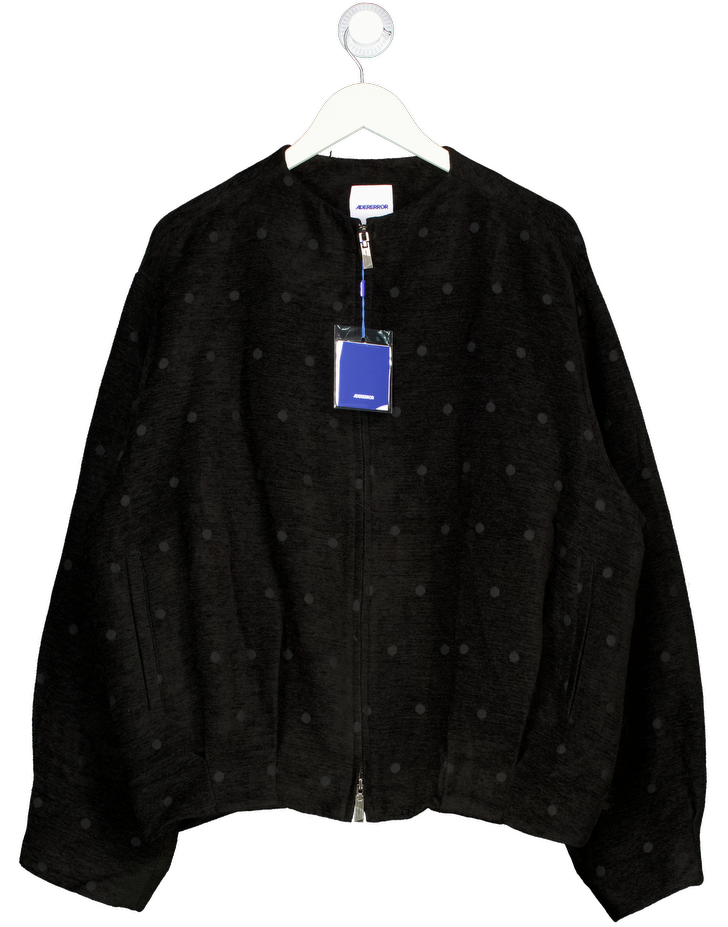 ADER ERROR Black Polka-dot Pattern Padded Bomber Jacket UK XL
