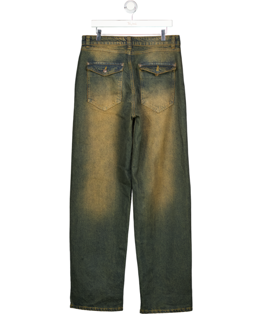 JADED LONDON Black & Brown Acid Washed Baggy Jeans W28