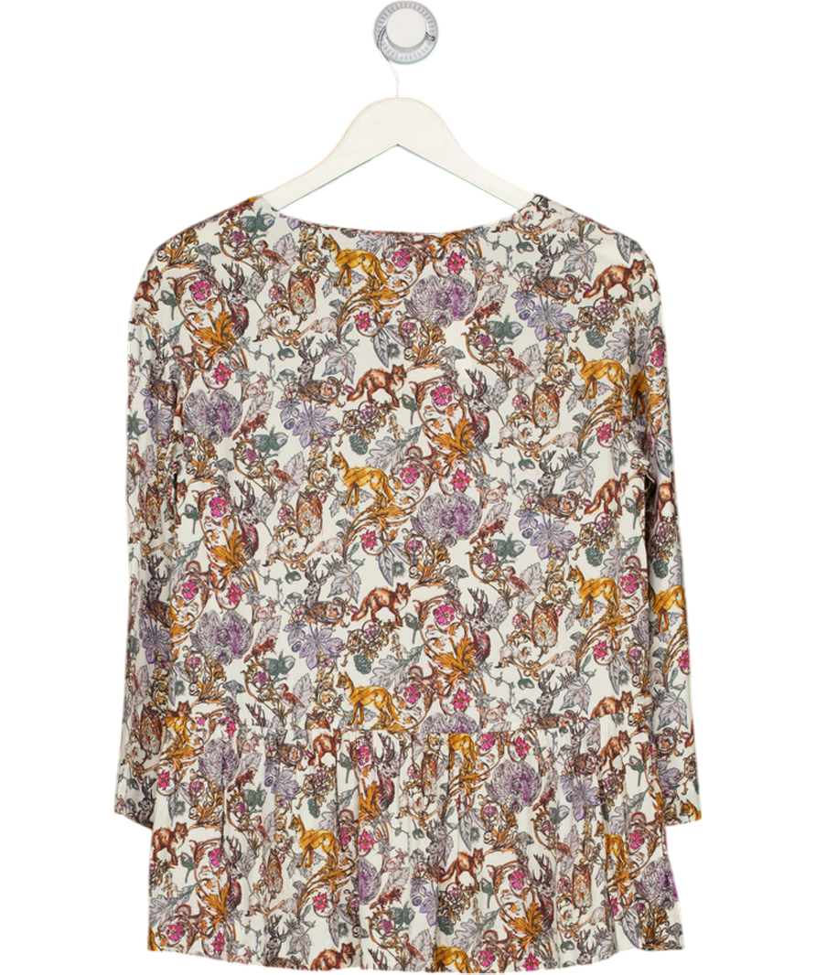 & Other Stories Woodland Floral Printed Peplum Blouse UK 8