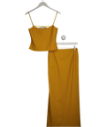 JACQUEMUS Saffron Yellow Wool Blend Le Splash 'le Haut Tangelo' Camisole ( Uk 8) And La Jupe Pina Midi Skirt UK 10