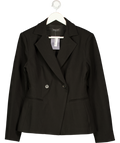 WHITE FOX Black Fitted Double Breasted Blazer UK M/L