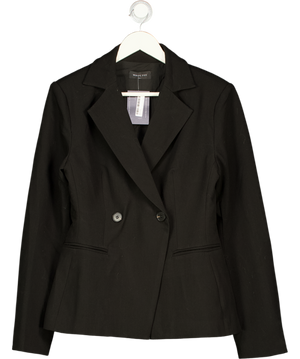 WHITE FOX Black Fitted Double Breasted Blazer UK M/L