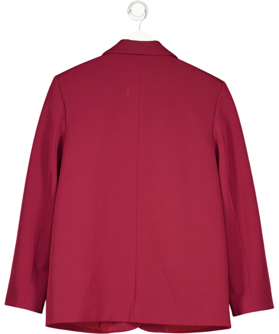 Club L Burgundy Red Plunge-neck Oversized Blazer UK 8