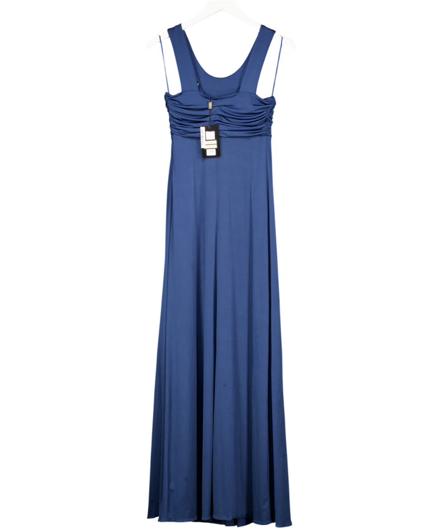 BIBA Embellished Art Deco Collar Maxi Dress In Roccoco Blue UK 8