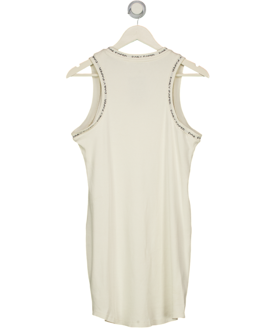 DAILY PAPER White Ribbed Logo Tank Dress UK XL