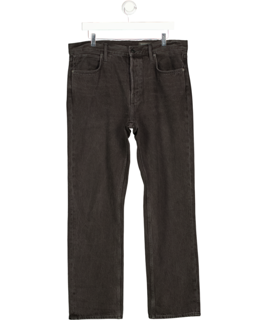 AllSaints Black Reid Straight Fit Denim Jeans W32