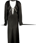 CHRISTOPHER ESBER Black Cut-out Long-sleeve Silk Maxi Dress UK 10