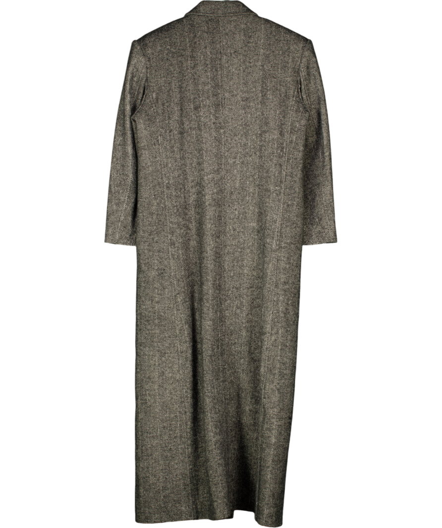 1886 Wool Herringbone Peak Lapel Coat - Grey UK S