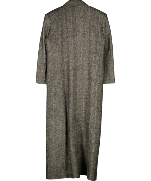 1886 Wool Herringbone Peak Lapel Coat - Grey UK S