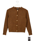Karen Millen Brown Wool Blend Cosy Crew Neck Knit Cardi UK S