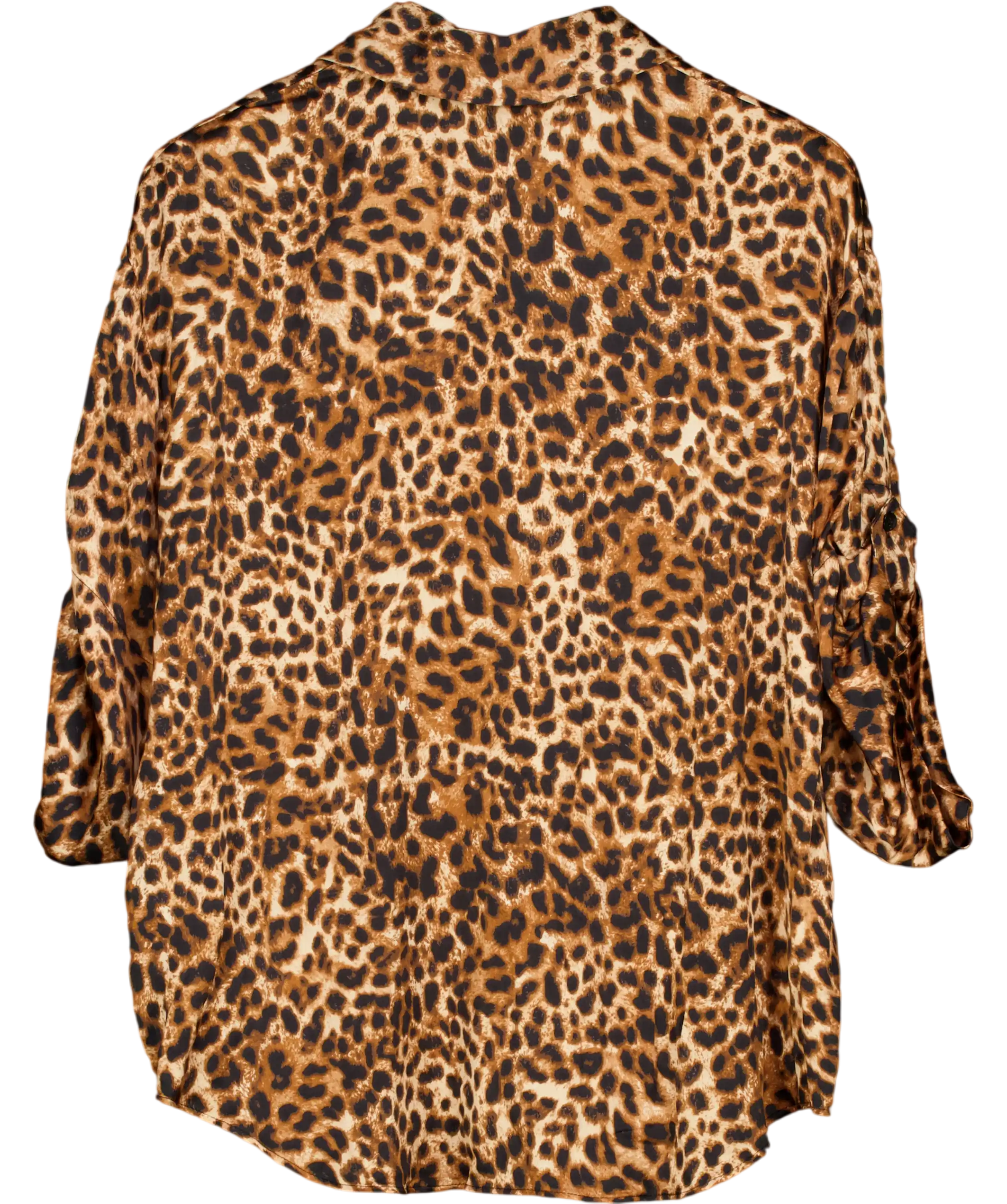 ZARA Brown Leopard Print Oversize Satin Shirt UK XS