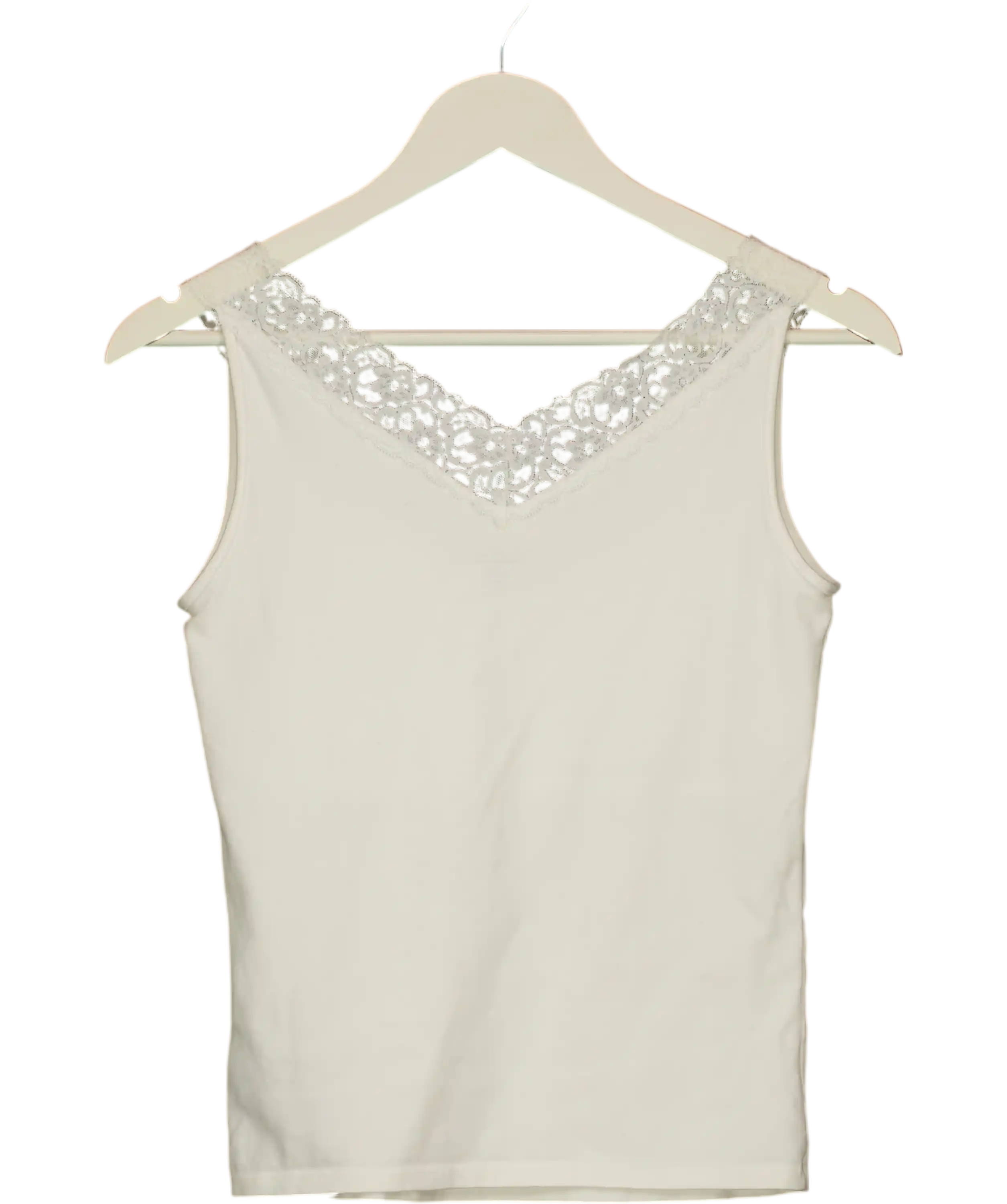 Brandy Melville White Lace Tank Top UK S