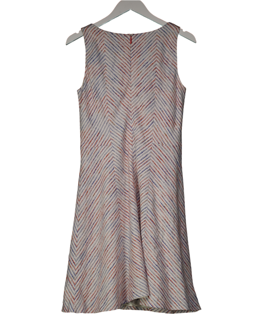 Tommy Hilfiger White  / Orange / Blue Tweed Fit & Flare Midi Dress Us10 UK 12/14