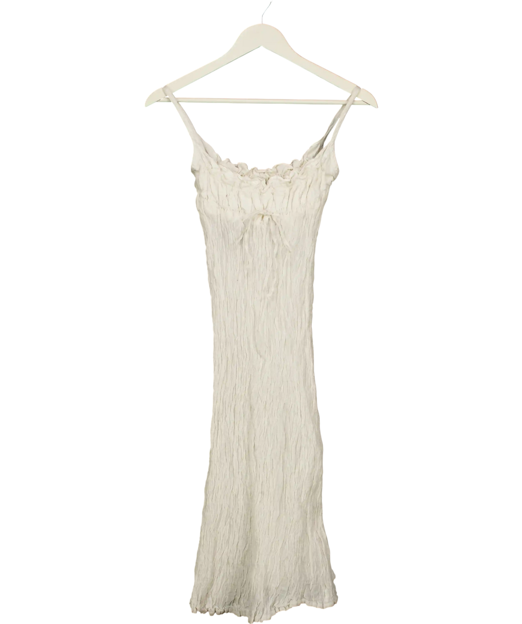 La Casa Madce White Maxi Dress UK S