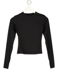 ADANOLA Black Long-sleeve Stretch-jersey Top UK XS