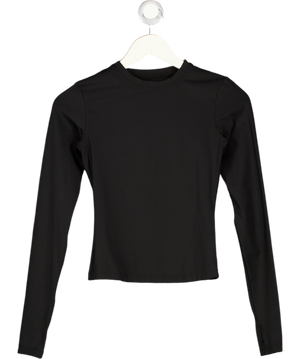 ADANOLA Black Long-sleeve Stretch-jersey Top UK XS