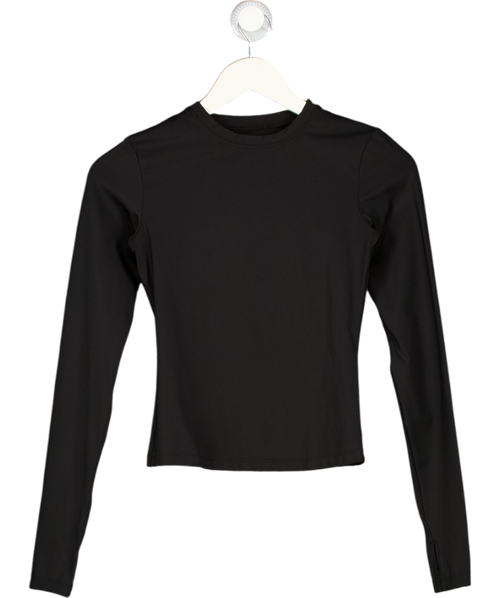 ADANOLA Black Long-sleeve Stretch-jersey Top UK XS