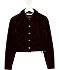ASTR the Label Brown Vox Velvet Button Front Jacket UK XS
