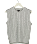 Karen Millen Silver Grey Foil Cable Knit Tank Top UK S
