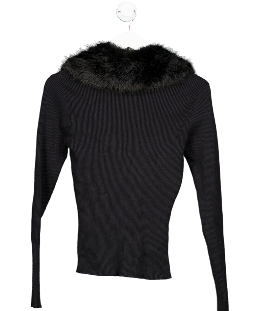 White Fox Black All Bundled Up Knit Cardigan UK M