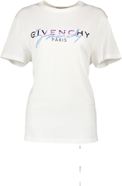 GIvenchy White Logo-embroidered T-shirt UK XXS