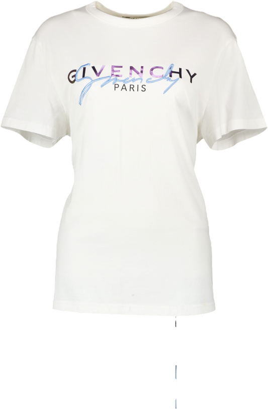 GIvenchy White Logo-embroidered T-shirt UK XXS