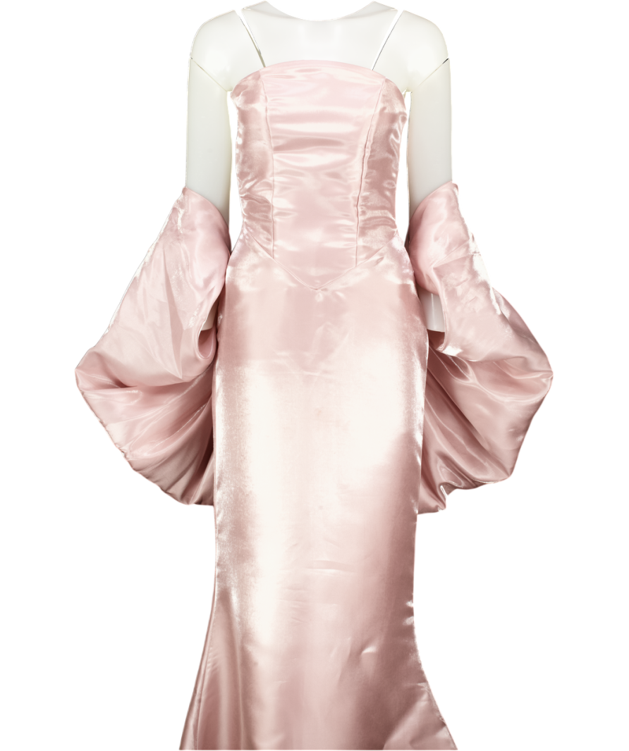 MODA GLAM Pink Valentina Strapless Corset Gown- Rose Quartz UK 6