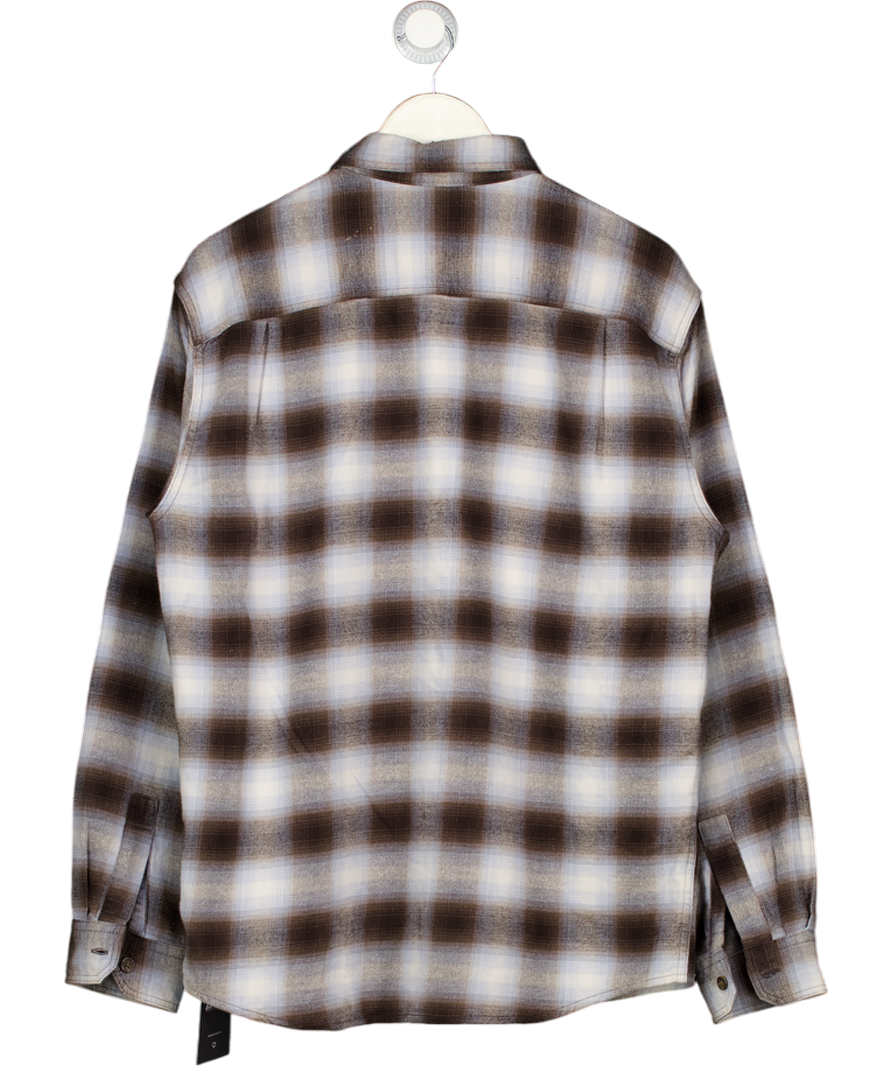UNIQLO Blue / Brown Checked Flannel Shirt UK M