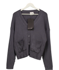L.A - Space Slate Grey Knitted Wide Cuff Applique Cardigan Sz2 UK 10 /12