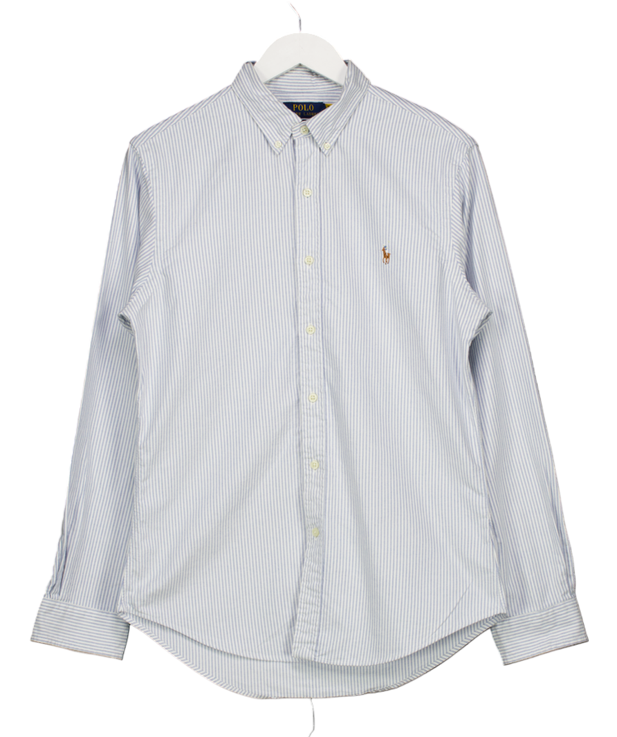 Polo Ralph Lauren Blue Slim Fit Striped Oxford Shirt UK M
