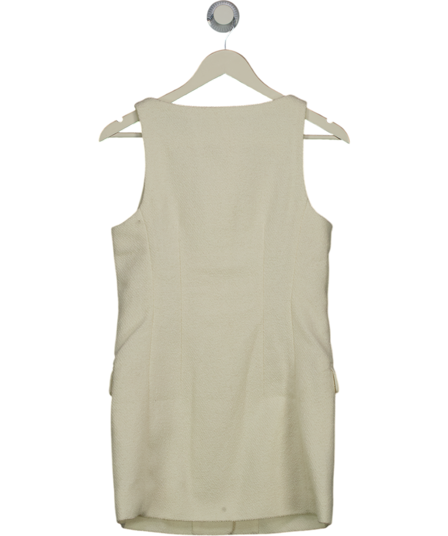 H&M White Sleeveless Twill Mini Dress UK 8