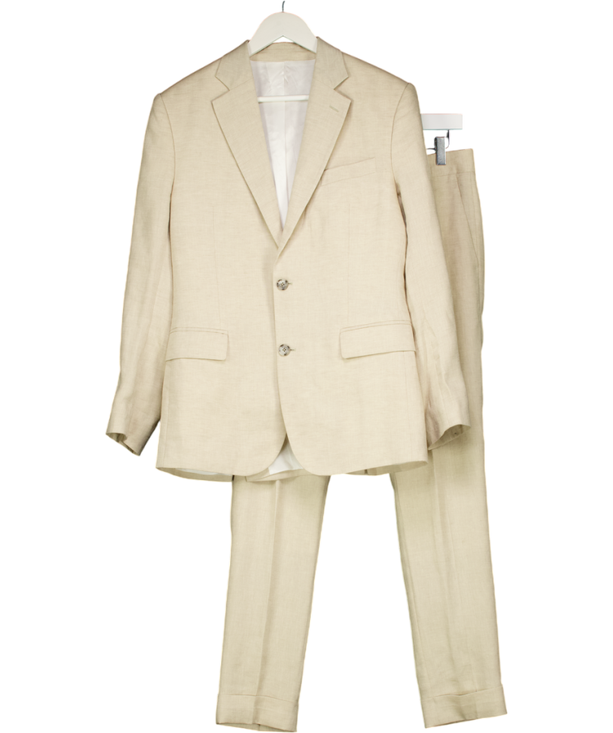 J.Lindenberg Beige Grant Active Hopsack Trouser And Blazer W46