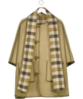 FABRIQUE Green Olive Green/ Chocolate Eila Wool Scarf Coat In Double-face Merino Wool UK S