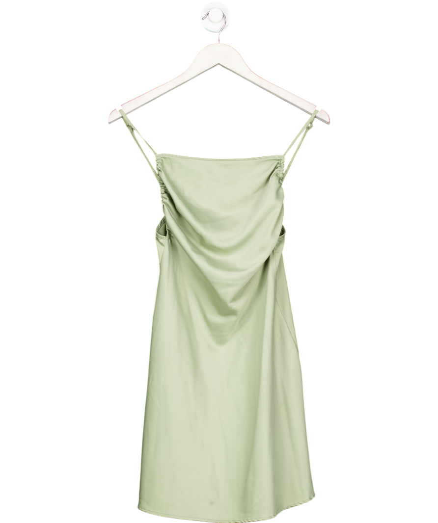 Danielle Bernstein Green Satin Backless Mini Dress UK 8