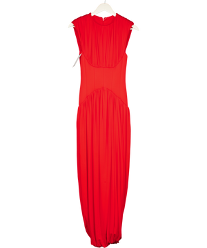 ARRANGE Gathered Drape Maxi Dress With Cinched Waist In Red UK 8