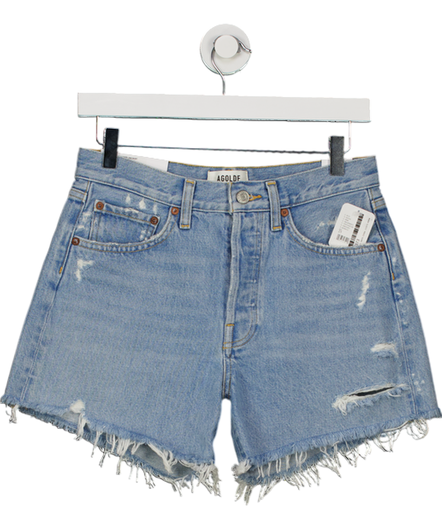 AGOLDE Blue Parker Mid-rise Denim Longer Length Shorts W25