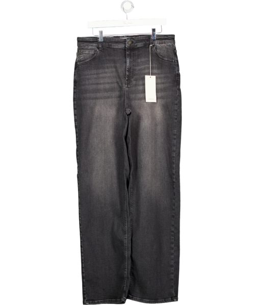 AMBELA Washed Black Stretch Straight Leg Jeans - Tall UK 18