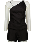 HNTR THE LABEL 2-piece Black Linen Sam Shorts And Top Set UK S