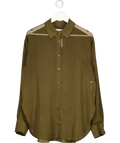 THE FRANKIE SHOP Brown / Black Sheer Striped Shirt UK M