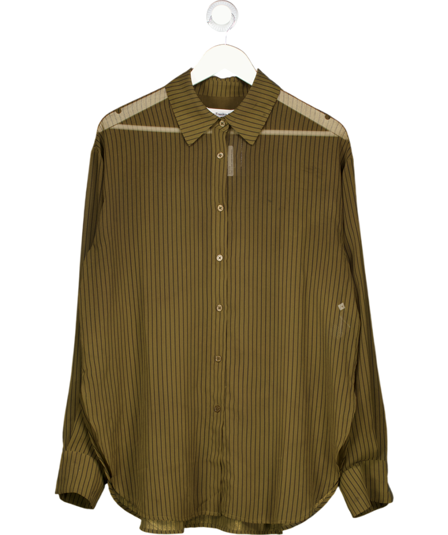 THE FRANKIE SHOP Brown / Black Sheer Striped Shirt UK M